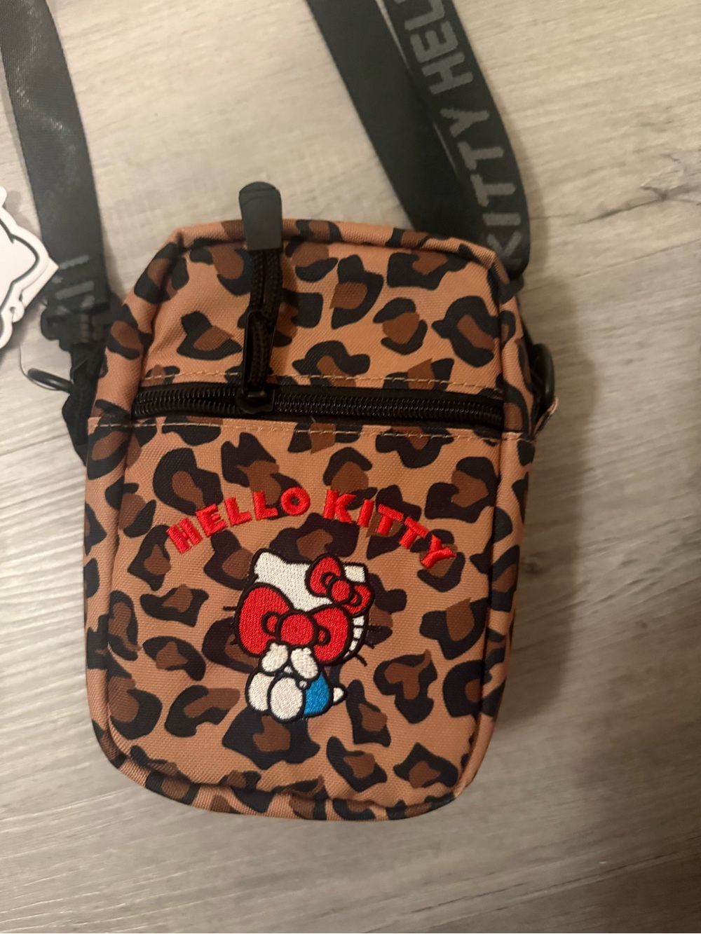 Hello Kitty Leopard Print Crossbody Bag - Brown